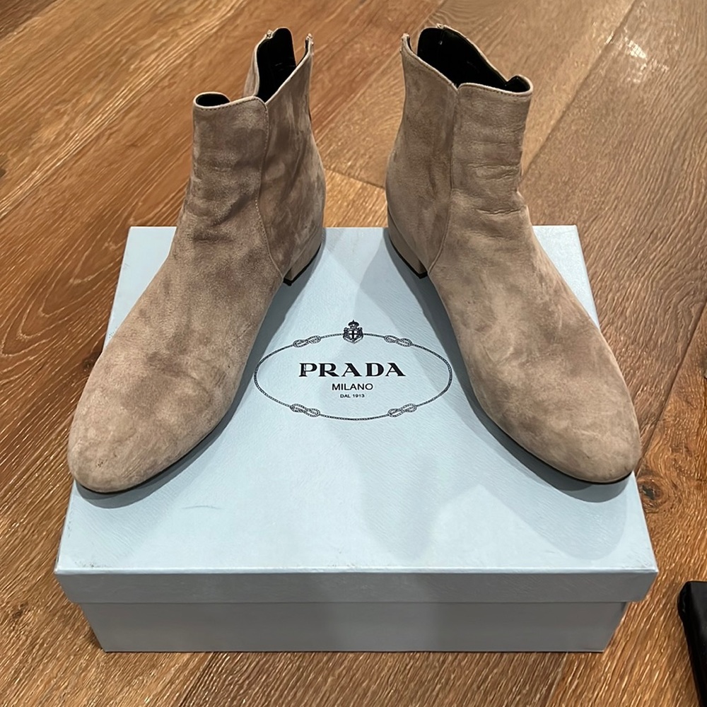 Prada Suede Ankle Booties 36.5